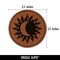 Solar Eclipse Sun Moon Round Iron-On Engraved Faux Leather Patch Applique - 2.5"